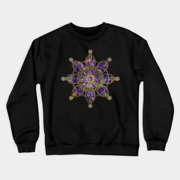 Dharma Wheel  - Dharmachakra Crewneck Sweatshirt by Nartissima